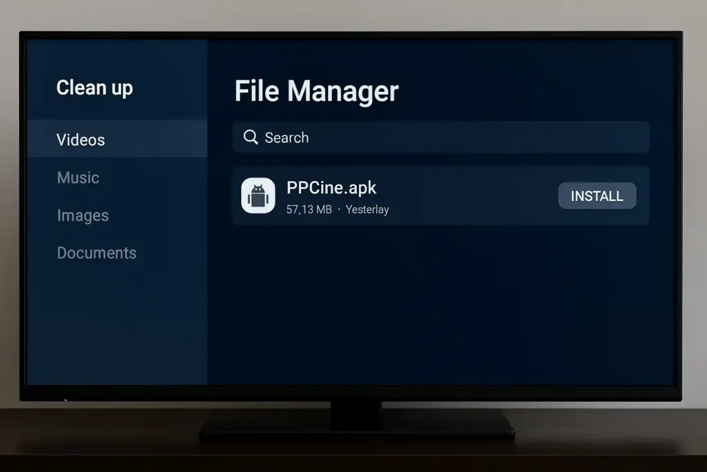 ppcine apk in file manager